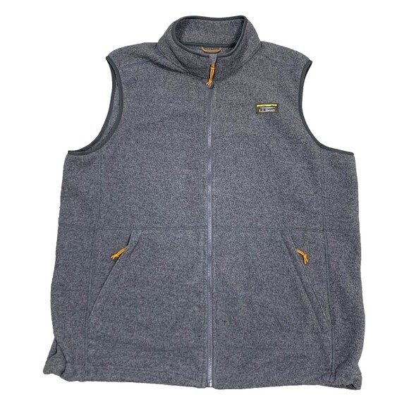 LL Bean Vest Mens Mountain Classic Fleece  XL Tall Gray Full Zip Outdoor - Picture 1 of 8